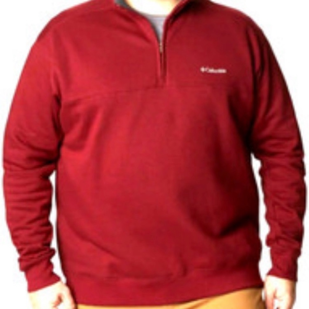 Columbia Red Turtleneck Sweater with Ribbed Cuffs